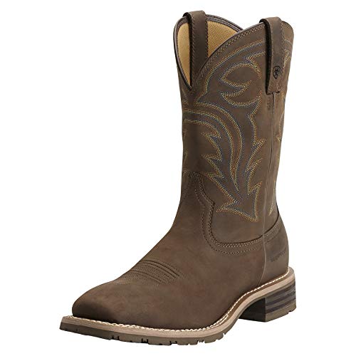 Ariat BMVY9 Mens Hybrid Rancher Waterproof Western Boot Oily Distressed Brown 8.5 Wide - Image 1