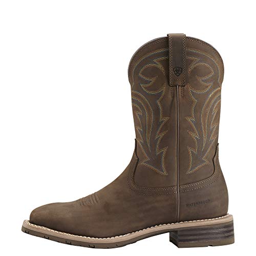 Ariat BMVY9 Mens Hybrid Rancher Waterproof Western Boot Oily Distressed Brown 8.5 Wide - Image 2
