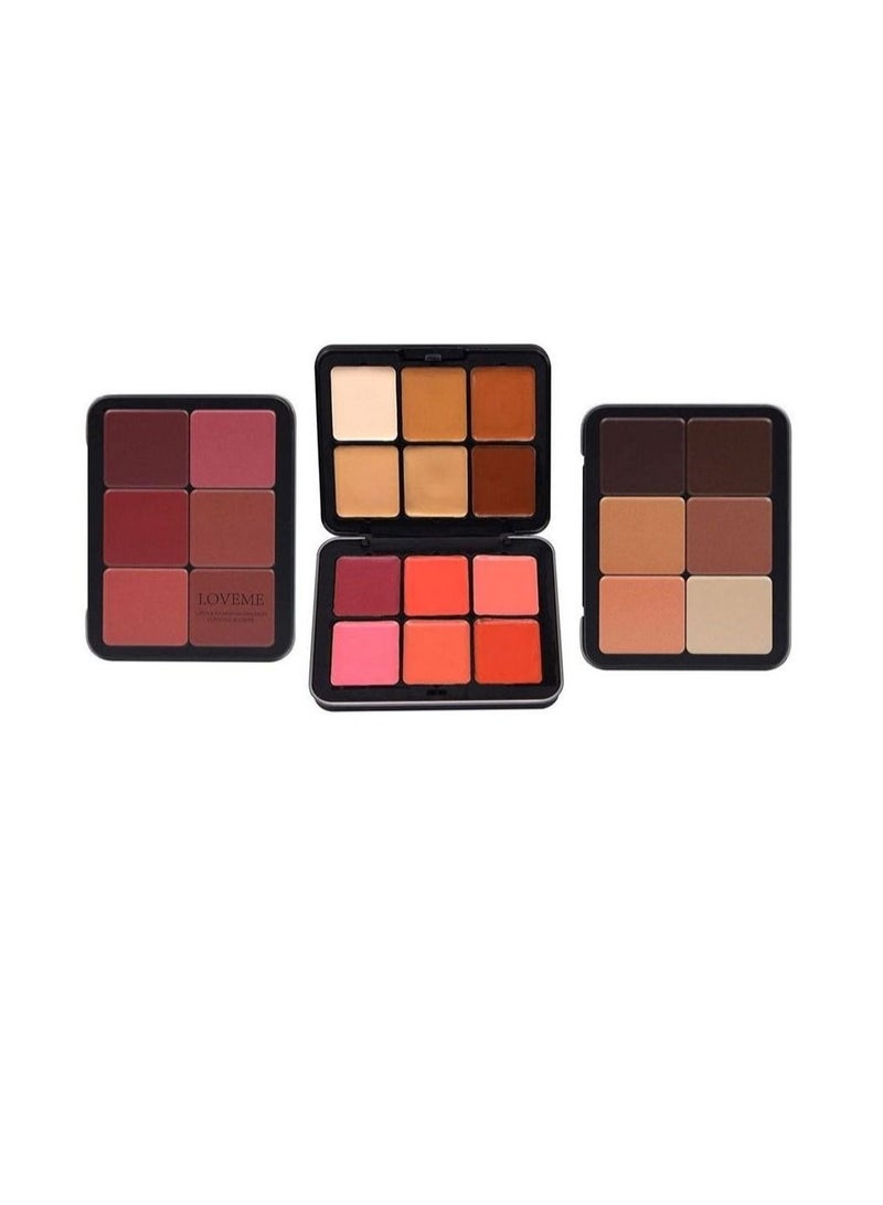 لوف مي مجموعه من أحمر خدود مع لوحة كونتور ولوحة تصحيح كونتور مجموعة هايلايتر وكونتور بست كواليتي لوف مي متعدد الألوان - Image 3