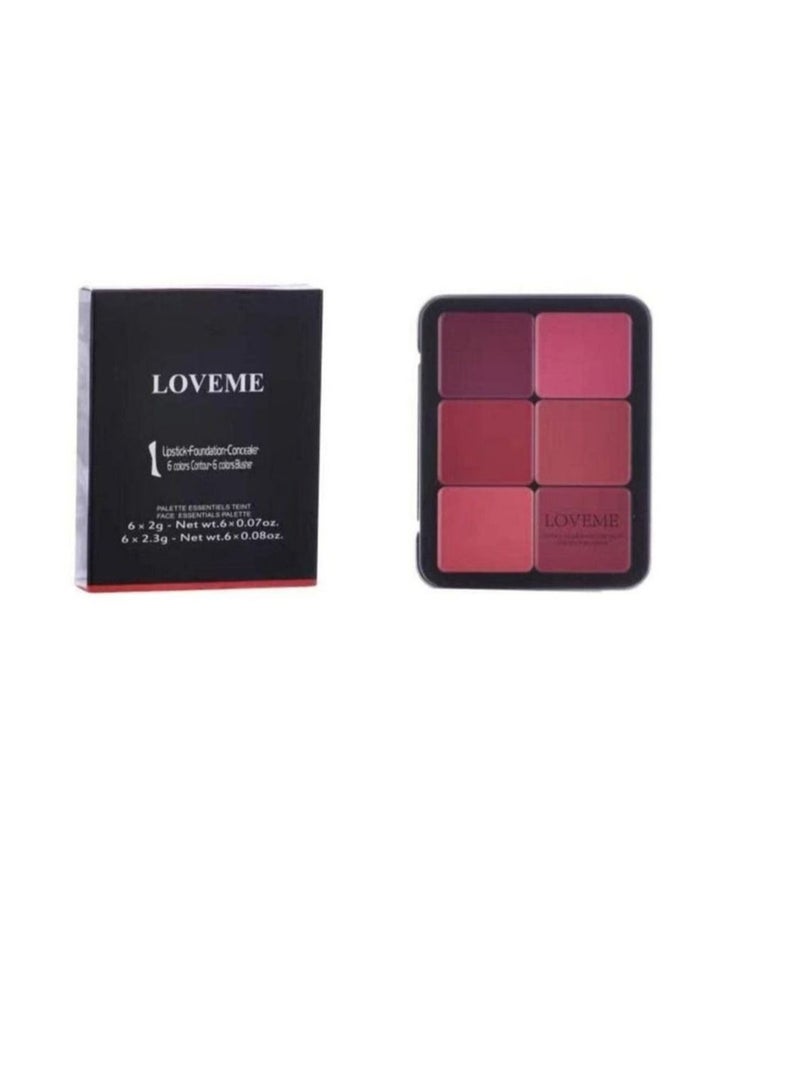 لوف مي مجموعه من أحمر خدود مع لوحة كونتور ولوحة تصحيح كونتور مجموعة هايلايتر وكونتور بست كواليتي لوف مي متعدد الألوان - Image 2