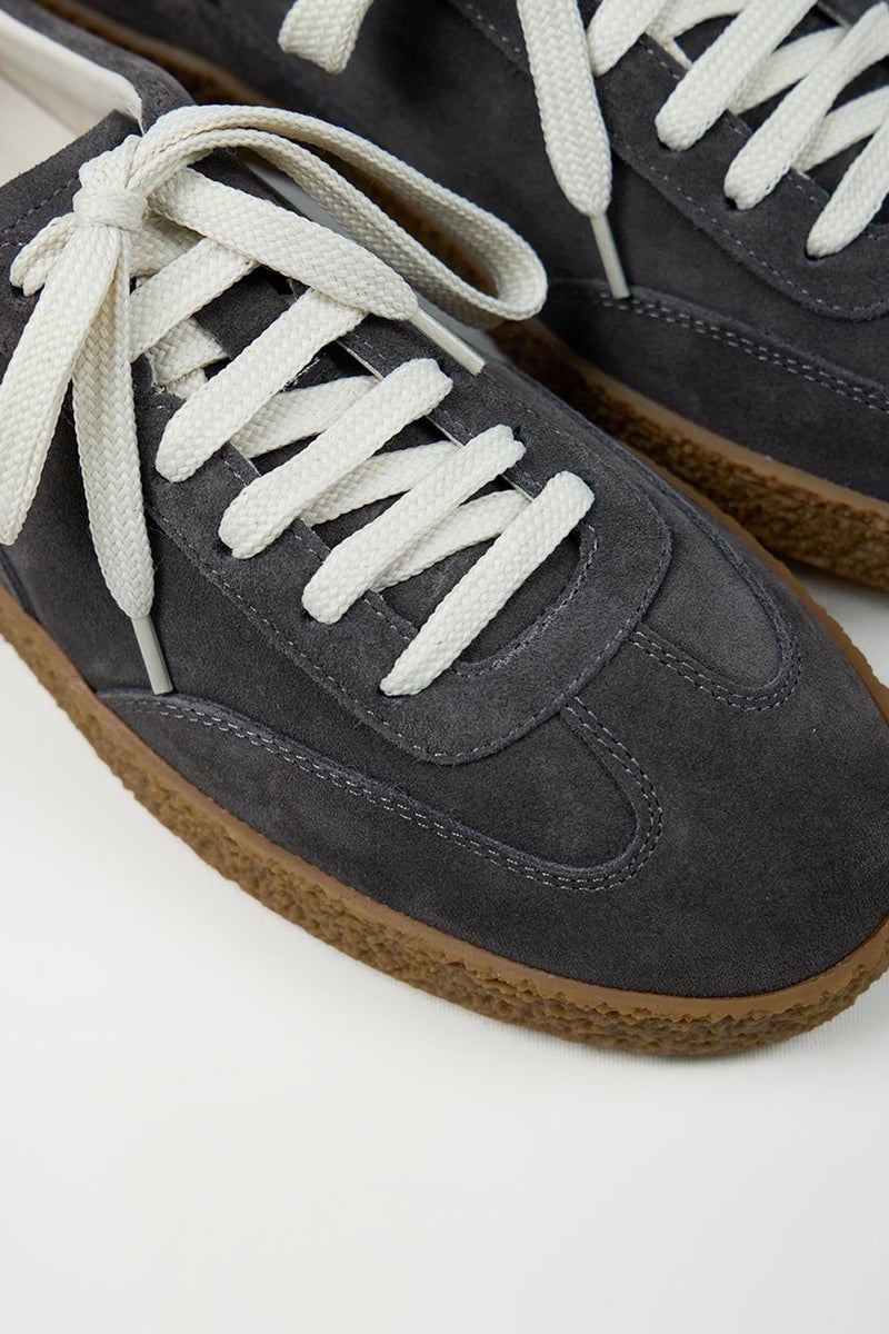 Krahe Palminteri 2 Men's Genuine Leather Lace-up Anthracite-Ecru Sneakers - Image 3