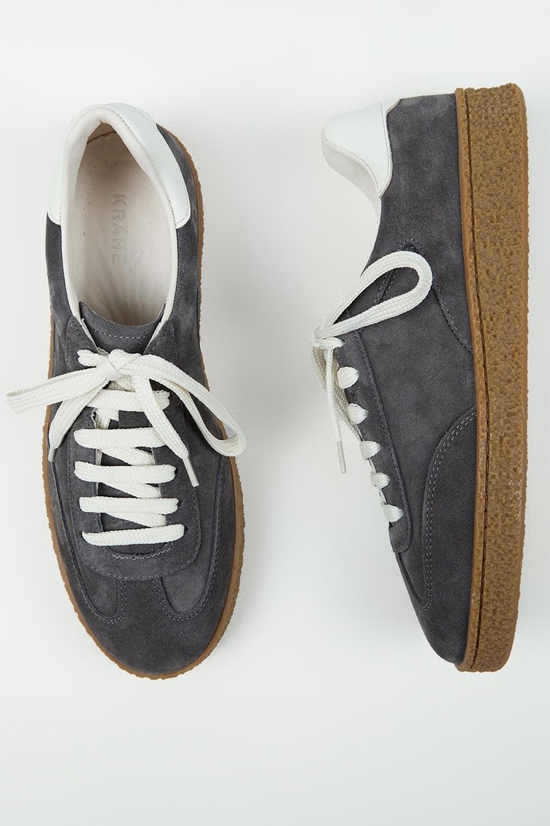 Krahe Palminteri 2 Men's Genuine Leather Lace-up Anthracite-Ecru Sneakers - Image 1