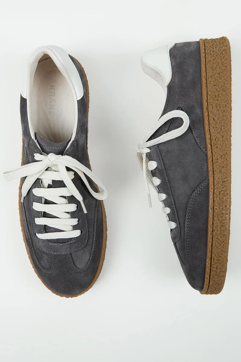 Krahe Krahe Palminteri 2 Men's Genuine Leather Lace-up Anthracite-Ecru Sneakers