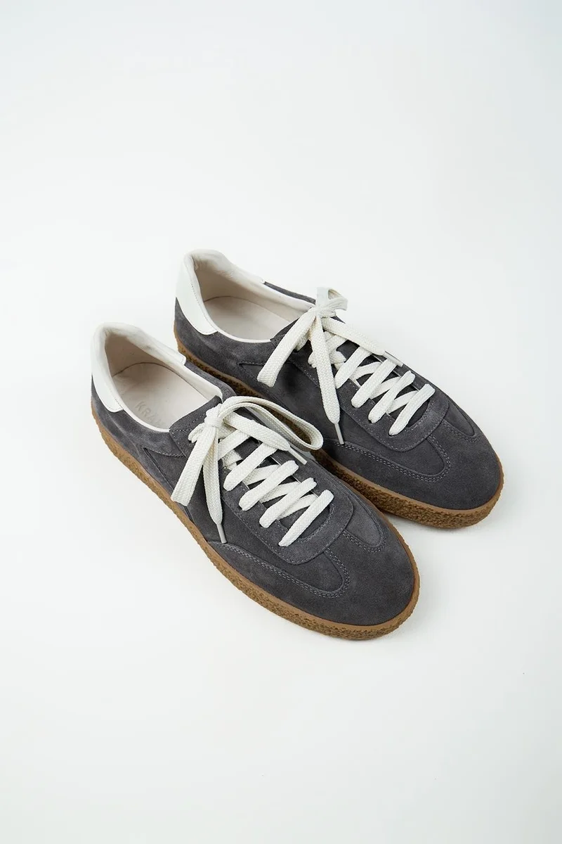 Krahe Krahe Palminteri 2 Men's Genuine Leather Lace-up Anthracite-Ecru Sneakers