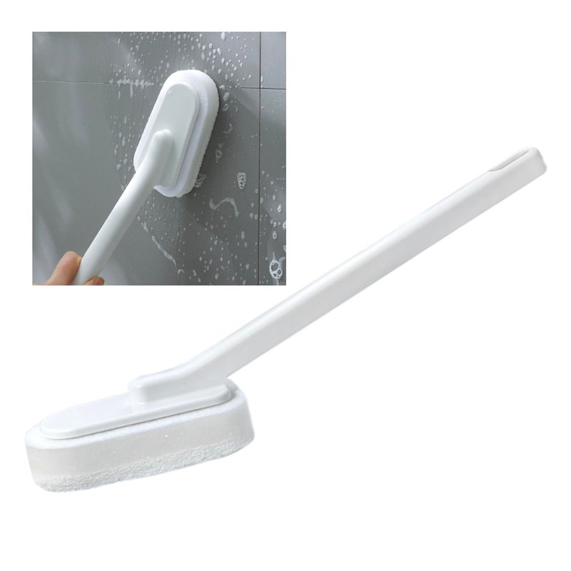 lightstar Long Handle Brush Eraser Magic Sponge DIY Cleaning Sponge for Dishwashing Kitchen Toilet Bathroom Wash Cleaning Tool Accessory (Long Handle Brush Magic Sponge) - Image 1
