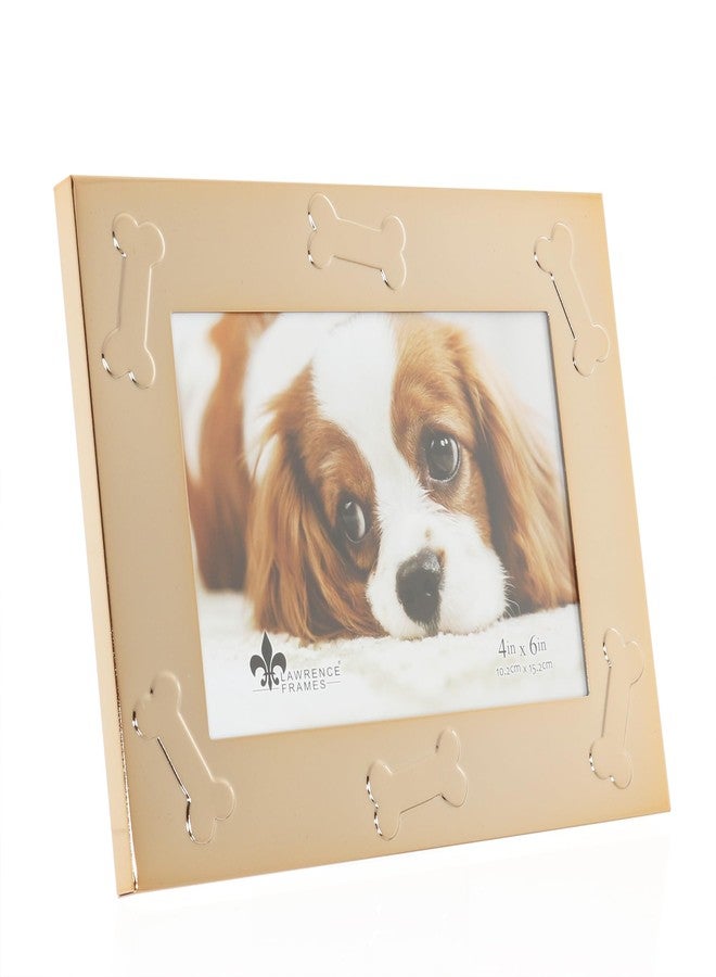 Lawrence Frames Gold Metal Picture Frame - Dog Bone Design - 4x6 - Image 2