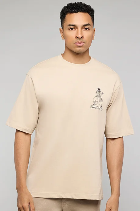 أر أند بي One Piece Printed T-Shirt with Crew Neck and Short Sleeves