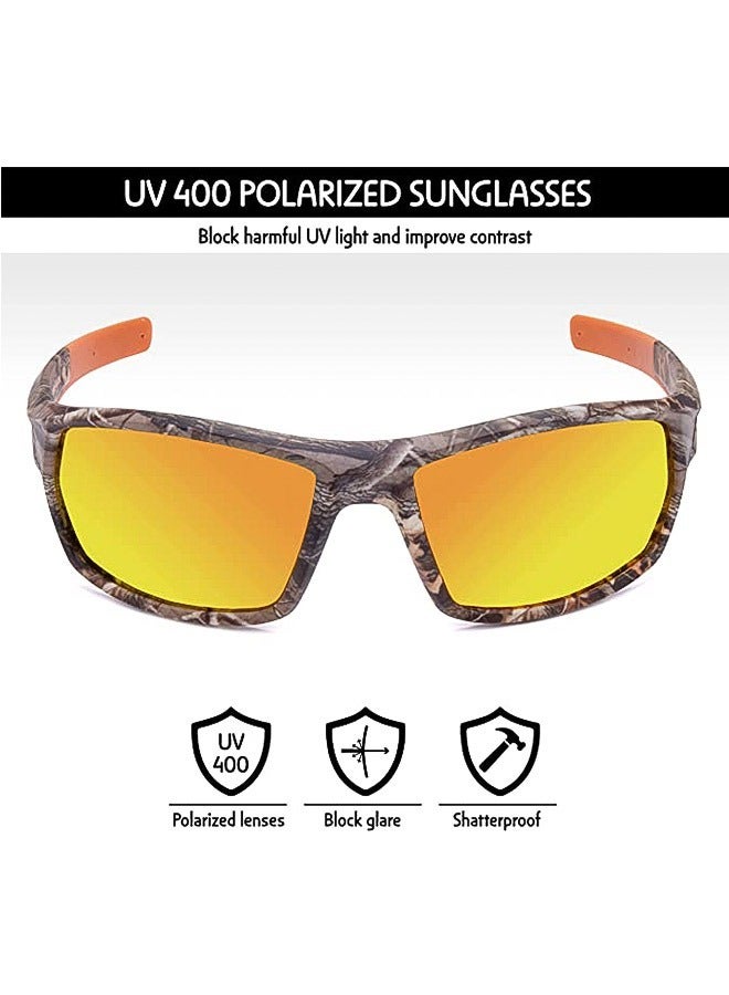 Outdoor Windproof Camo Sports Sunglasses, Plastic Frame TAC Lens UV Protection Sunglasses, Cycling Driving Fishing Sun Protection Sunglasses(Orange) - Image 4