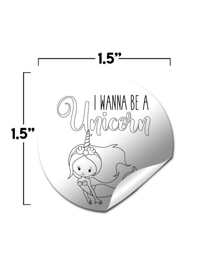 Amanda Creation Color Your Own Unicorn Sea Creatures Birthday Party Favor Sticker Labels for Kids, 90 1.5" Party Circle Stickers by AmandaCreation, Great for Arts & Crafts, Envelope Seals, Goodie Bags & Treats - Image 2