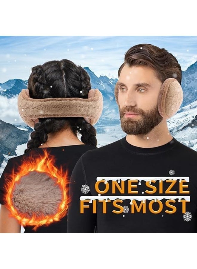 Ear Muffs for Winter Women u0026 Men, Knit Adjustable Women's Earmuffs Winter, Unisex Winter Ear Muffs Women Girl - Image 4