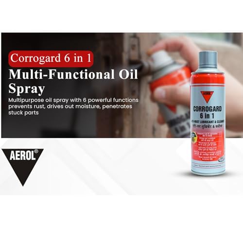 Aerol Corrogard 6-in-1 Multi-Functional Rust Remover Spray | Lubricant, Degreaser & Anti-Rust Oil | Noise Reducer for Home & Industrial Use (300g / 439ml). - Image 4