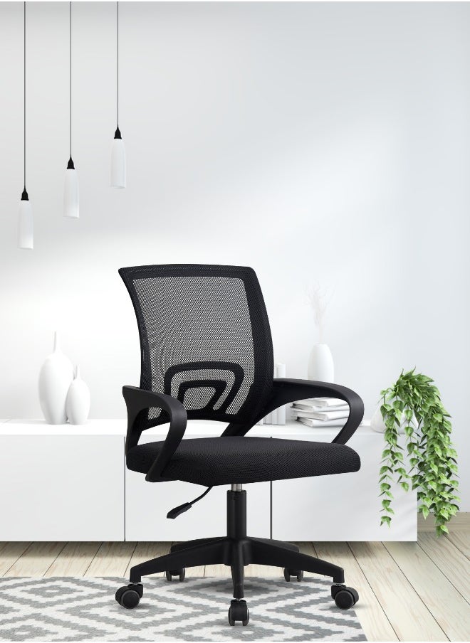 Premium Mesh Office Staff Chair: Ergonomic Design, Advance Lumbar Support, Tilt Mechanism, and Grey PU Wheels - Elevate Your Workspace Comfort | The Perfect Office, Desk, or Work Chair 