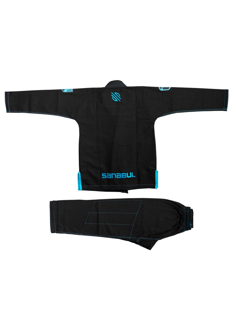 Sanabul  Future Legends BJJ Gi for Kids – Premium Youth Brazilian Jiu Jitsu Kimono with FREE White Belt – Black/Blue, K3 - Image 1