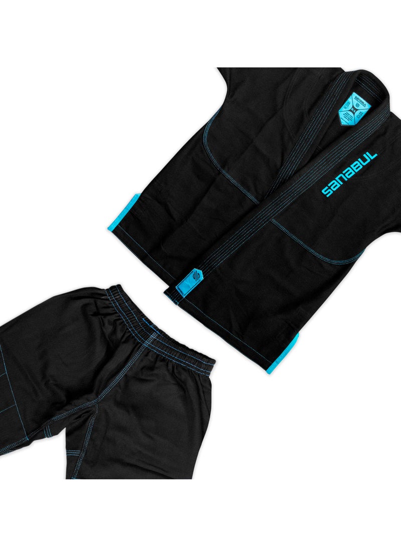 Sanabul  Future Legends BJJ Gi for Kids – Premium Youth Brazilian Jiu Jitsu Kimono with FREE White Belt – Black/Blue, K3 - Image 3