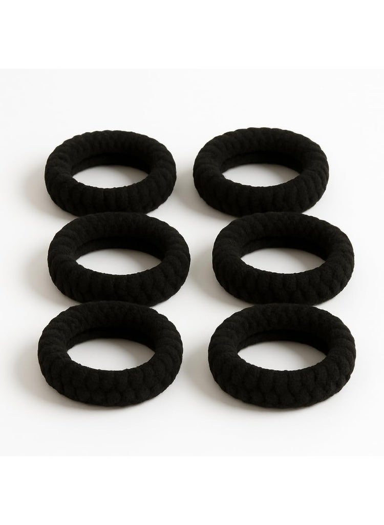 12 Pcs Soft Pony Holders, Elastics Hair Bands for Thick or Curly Hair for Women and Girls, Fancy Hair Ties – Black - Image 2