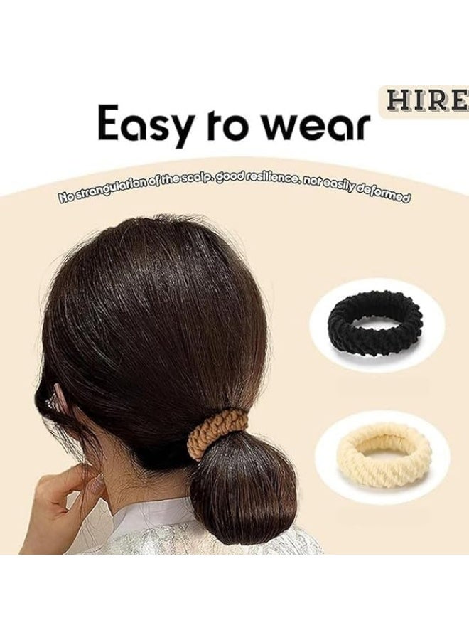12 Pcs Soft Pony Holders, Elastics Hair Bands for Thick or Curly Hair for Women and Girls, Fancy Hair Ties – Black - Image 5
