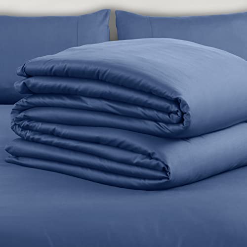 Spread Spain Madison Avenue Cotton Quilt Cover | 400 Thread Count Light Silky Sateen Sheets Single Size Quilt Cover with Zipper Closure | Soft Razai Cover - 60 x 90 inch - American Blue - Image 5