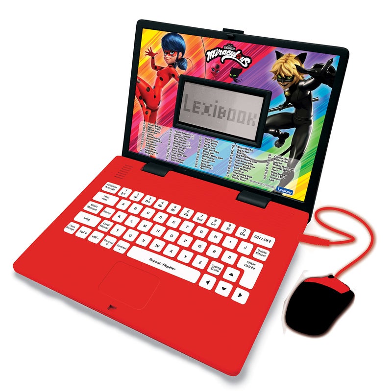 LEXiBOOK Miraculous  Educational and Bilingual Laptop EnglishSpanish  Toy for Child Kid Boys  Girls 124 Activities Learn Play Games and Music with Ladybug  RedBlack JC598MIi2 - Image 2