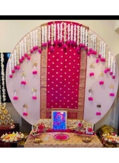 SP SELLPLUS Sellplus Backdrop Setup for Mehndi haldi Marrige Pooja ganpati Home Decoration Combo of Marigold Strings Set 6 