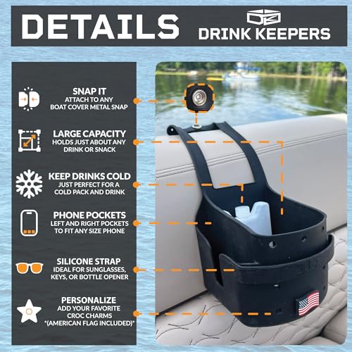 COFFEEKEEPERS Drink Keeper Universal Drink Cup Holder for Walker | Extra Large Stroller Cup Holder with Phone Side Pockets | Perfect for Beach or Lounge Chair | Hold Accessories for Boat, Kitchen, Office, or Car - Image 4