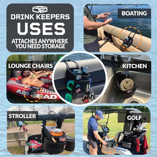 COFFEEKEEPERS Drink Keeper Universal Drink Cup Holder for Walker | Extra Large Stroller Cup Holder with Phone Side Pockets | Perfect for Beach or Lounge Chair | Hold Accessories for Boat, Kitchen, Office, or Car - Image 2