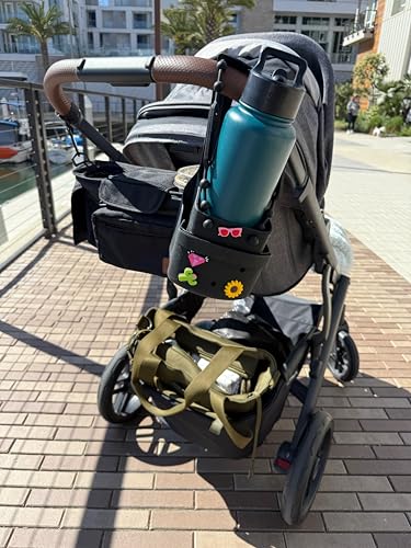 COFFEEKEEPERS Drink Keeper Universal Drink Cup Holder for Walker | Extra Large Stroller Cup Holder with Phone Side Pockets | Perfect for Beach or Lounge Chair | Hold Accessories for Boat, Kitchen, Office, or Car - Image 3