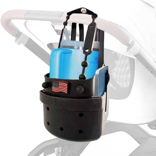COFFEEKEEPERS Drink Keeper Universal Drink Cup Holder for Walker | Extra Large Stroller Cup Holder with Phone Side Pockets | Perfect for Beach or Lounge Chair | Hold Accessories for Boat, Kitchen, Office, or Car - Image 1