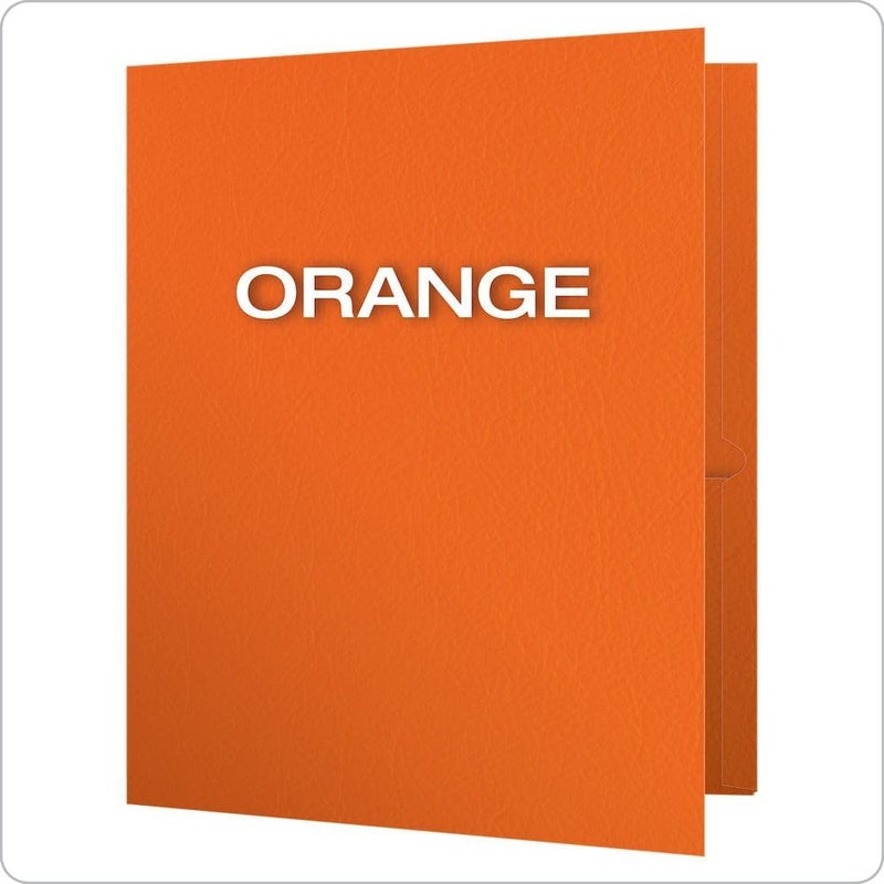 Oxford Twin-Pocket Folders,Textured Paper,Letter Size,Orange,Holds 100 Sheets (57510EE) 25 Count (Pack of 5) - Image 3