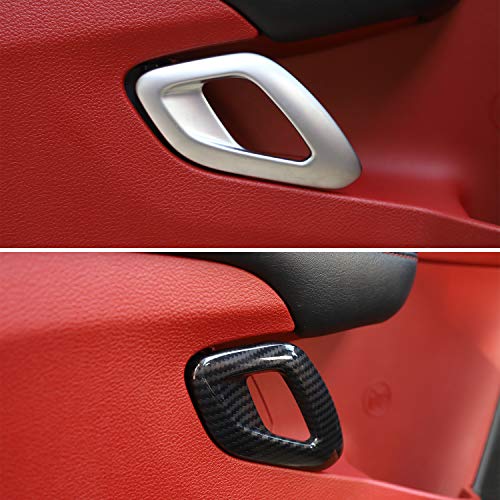 Voodonala for Challenger Inner Door Handle Cover Trim Accessories for Dodge Challenger 2015-2023 (Carbon Fiber Black Style,ABS,2Pcs/Set) - Image 3