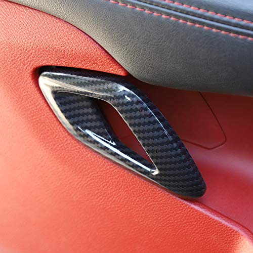 Voodonala for Challenger Inner Door Handle Cover Trim Accessories for Dodge Challenger 2015-2023 (Carbon Fiber Black Style,ABS,2Pcs/Set) - Image 4