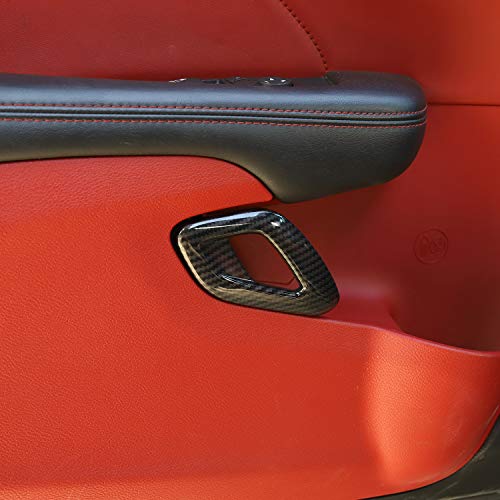 Voodonala for Challenger Inner Door Handle Cover Trim Accessories for Dodge Challenger 2015-2023 (Carbon Fiber Black Style,ABS,2Pcs/Set) - Image 5