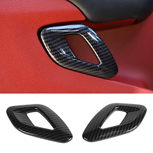Voodonala for Challenger Inner Door Handle Cover Trim Accessories for Dodge Challenger 2015-2023 (Carbon Fiber Black Style,ABS,2Pcs/Set) - Image 1