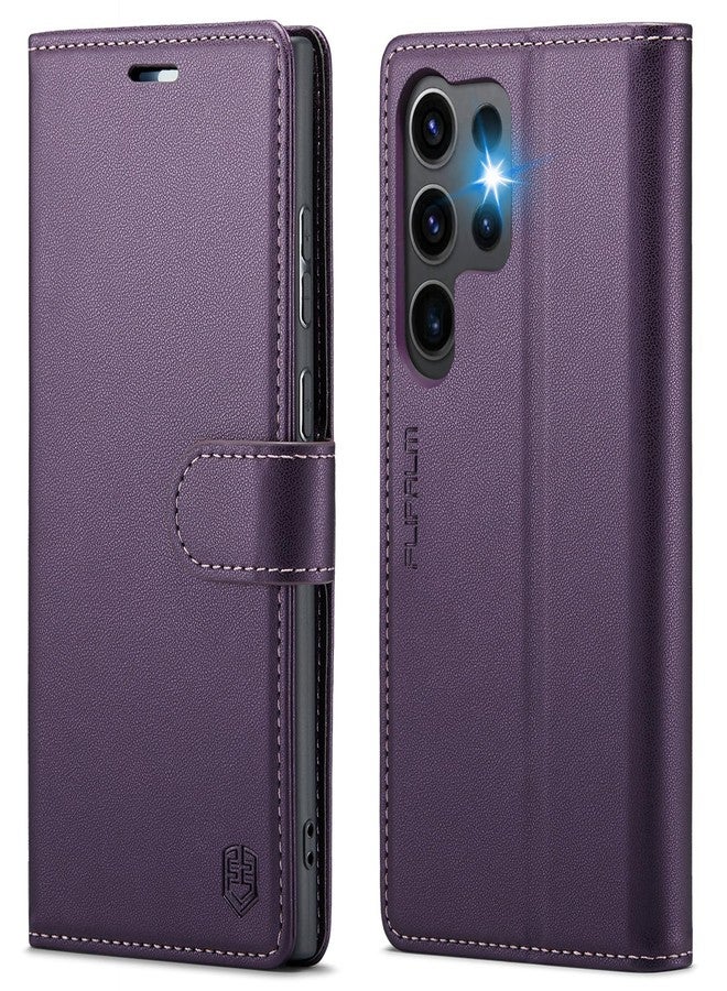 FLIPALM Wallet Case for Samsung Galaxy S23 Ultra, RFID Blocking Credit Card Holder, PU Leather Folio Flip Kickstand Protective Shockproof Cover for Samsung S23 Ultra (Purple) - Image 1