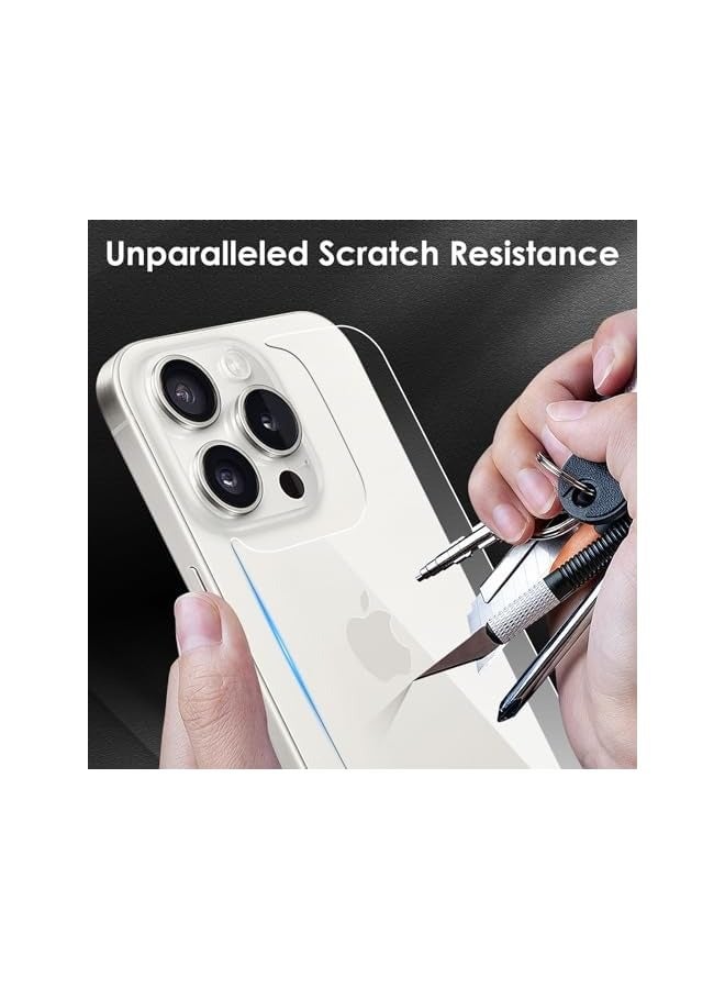 PROMASS [2 Pack] Back Screen Protectors for iPhone 15 Pro Max, Bubble-Free & Scratch-Resistant Tempered Glass Back Film (6.7 inch) - Image 2