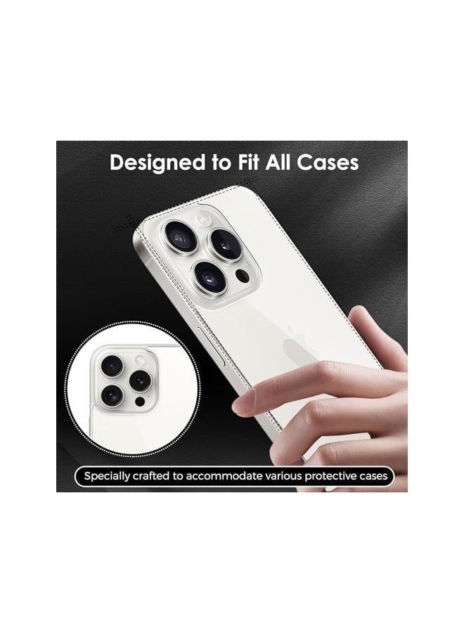 PROMASS [2 Pack] Back Screen Protectors for iPhone 15 Pro Max, Bubble-Free & Scratch-Resistant Tempered Glass Back Film (6.7 inch) - Image 5