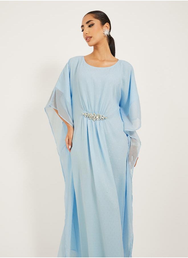 lurex pattern chiffon kaftan with embellished lace detail at waist - pzsku/Z37290EB776D1931C68F3Z/45/1741119920/a42132ad-0db8-4199-898e-115398327af7