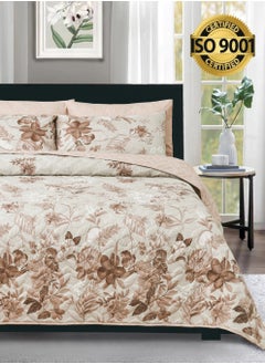 Master Home Textile 6Piece Microfiber Floral Bedspread Set Fits 200 x 200 cm Double Size Bed King Size Compressed Comforter Set Elmira Series  - Image 1