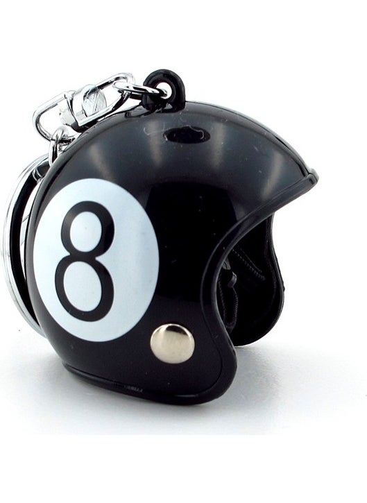 Solfera Billiard Ball Number 8 Motorcycle Scooter Motor Helmet Keychain KC086  - Image 1