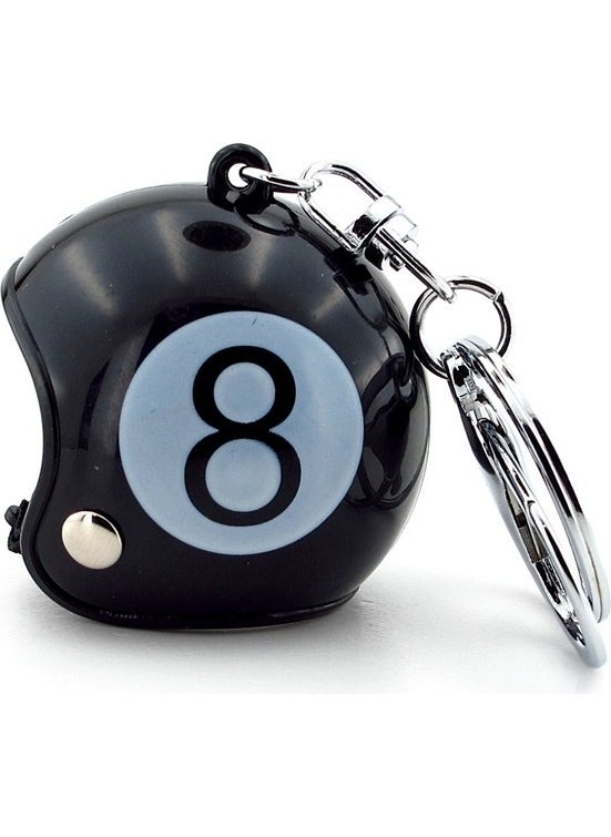 Solfera Billiard Ball Number 8 Motorcycle Scooter Motor Helmet Keychain KC086  - Image 3