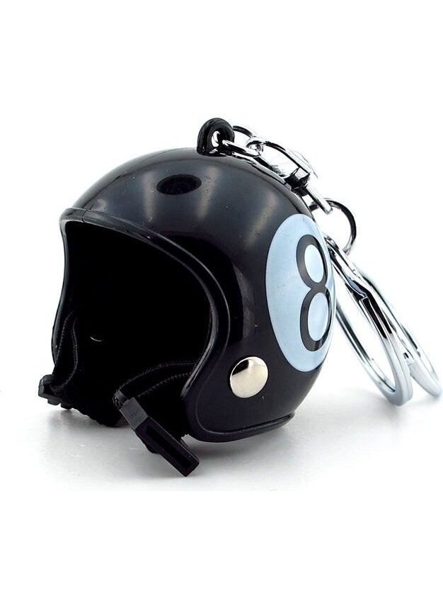 Solfera Billiard Ball Number 8 Motorcycle Scooter Motor Helmet Keychain KC086  - Image 2
