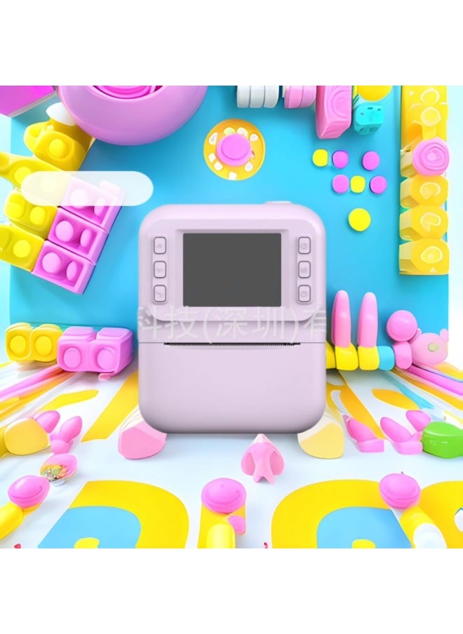 Generic Children's Camera Cartoon Digital Mini Hd Selfie Print Camera Toy Gift-Color:Light Purple  - Image 4