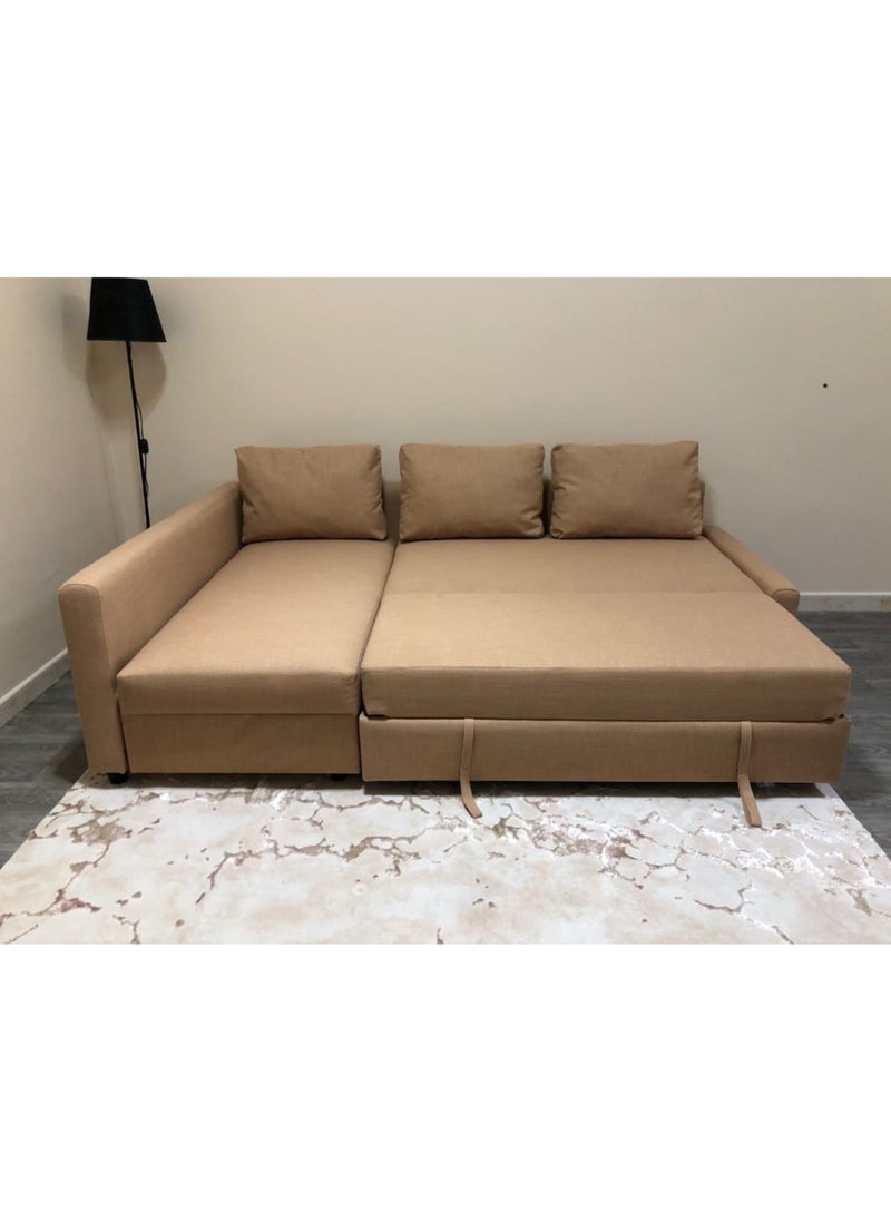 SILA - SILA Convertible Sofa Cum Bed L-Shape Corner Sofa Plus Diwan Bed with Storage Box & Cushion for Living Room, Home, Office, Apartment, Studio Room Size 215x150x75 Centimeters - Image 1