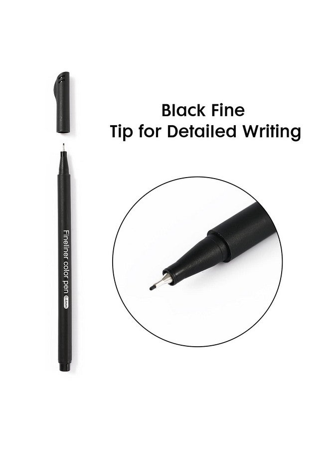 RIANCY Black Ink Color Sipa Pens For Journaling Note Taking, 12 Pack Fineliner Pens For Office School Teacher Student Supplies, Journal Planner Writing Back To School Supplies, Fine Tip Markers  - Image 3