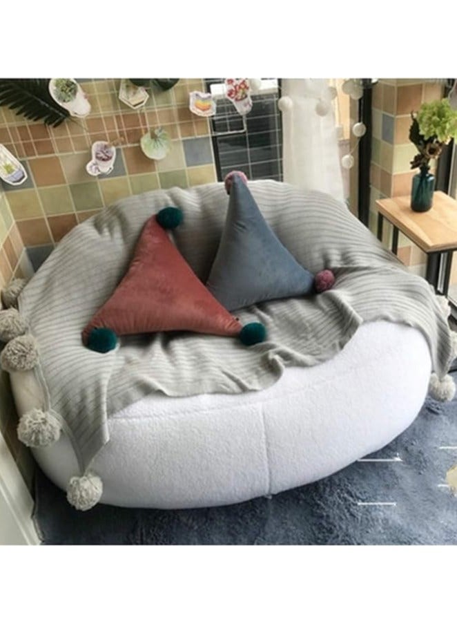 Poppins Home Poppins HOME Lazy Sofa Big Lamb Velvet Bean Bag Sofa Set Lazy Sofa Bed Unfilled Children's Adult Balcony Corner Stool Fluffy Cushion (Color : 80x135cm double)  - Image 5