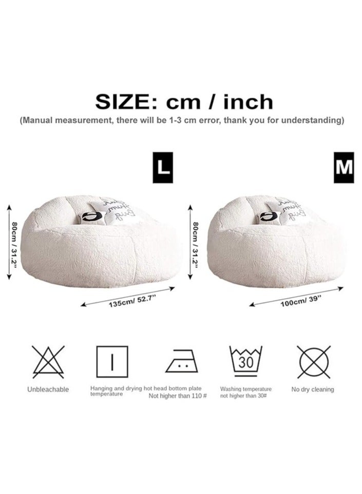 Poppins Home Poppins HOME Lazy Sofa Big Lamb Velvet Bean Bag Sofa Set Lazy Sofa Bed Unfilled Children's Adult Balcony Corner Stool Fluffy Cushion (Color : 80x135cm double)  - Image 2