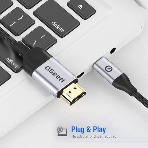 QGeeM USB C to HDMI Cable Adapter 6FT 4K, USB Type C to HDMI Thunderbolt 3/4 Compatible for iPhone 16, Galaxy, MacBook Pro/air, IPad pro, Surface,Dell XPS, HP, Thinkpad, Pixelbook, and More-Matte gray - Image 3