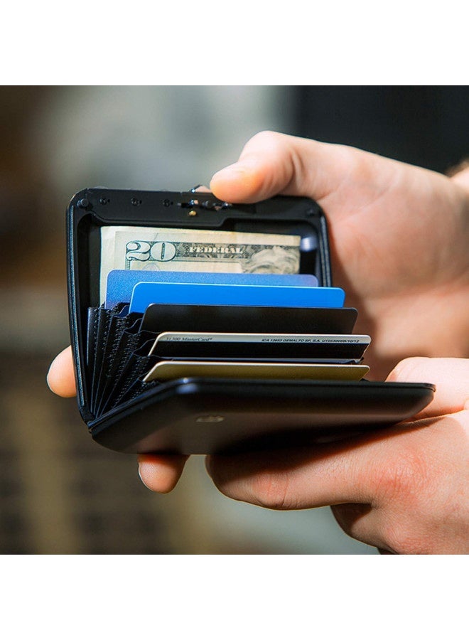 ÖGON -DESIGNS- The First Pocket Size Vault By Ögon Designs – Aluminum Code Wallet For Cards And Banknotes - Lockable With A 3 Digit Code - Rfid Blocking Card Holder - Black  - Image 1