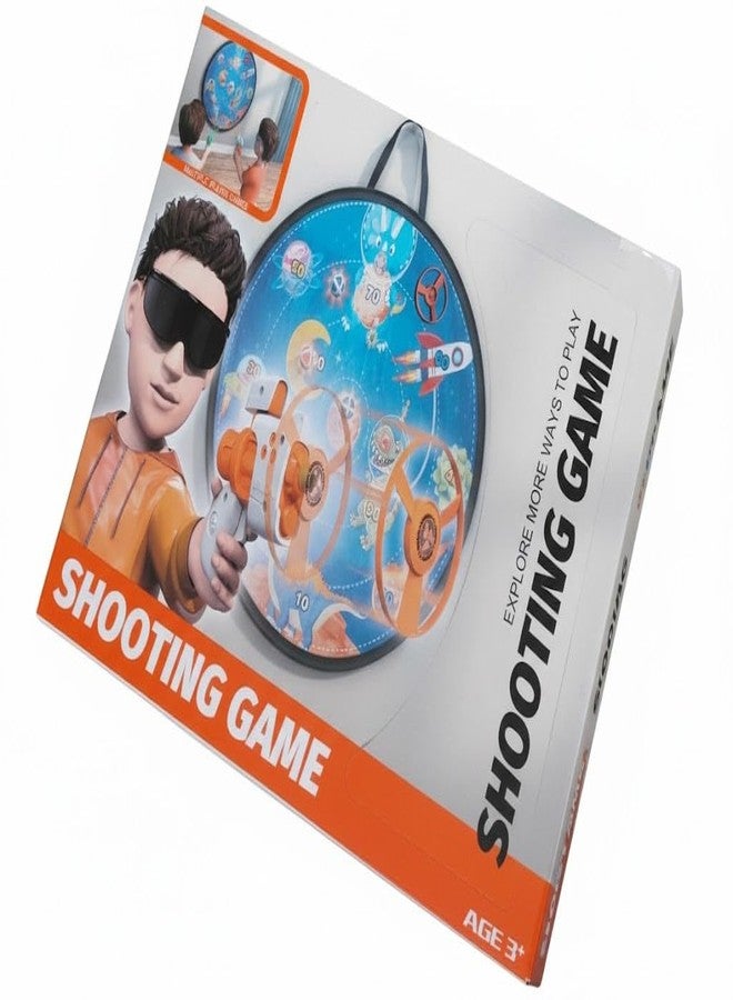 Arudrah Dinosaur-Themed Shooting Game Set with Target Board | Dinosaur Blaster, 4 Sticky Balls, 4 Sticky Darts, 4 Fly Wheels, Mounting Accessories | Ages 3+ | 73.8x72cm - Image 1