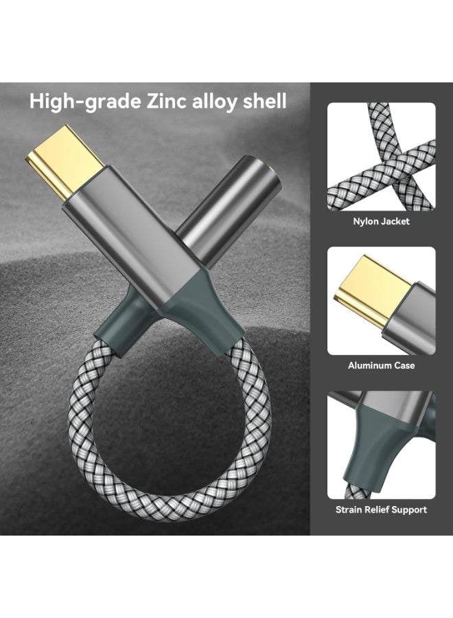 igeekwell USB C to Aux Audio Dongle Cable Cord(Pack of 2), Type C to 3.5mm Female Headphone Jack Adapter for iPhone 16 Pro Max/16 Pro, 15 Pro Max/15 Pro/15 Plus, Galaxy S23/S22/S21 Ultra, Pixel, iPad Pro, Mac，(14.5CM,2PACK) - Image 3