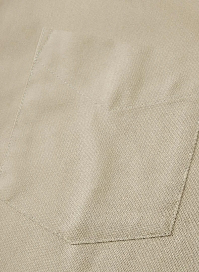 GIORDANO Men's Wrinkle Free Cotton Oxford Short Sleeve Shirt